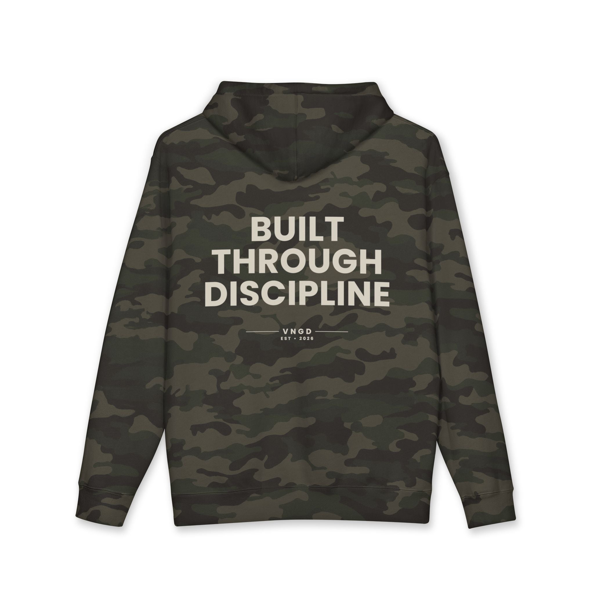 Built Through Discipline Heavyweight Hoodie | Minimal Streetwear | Unisex Pullover