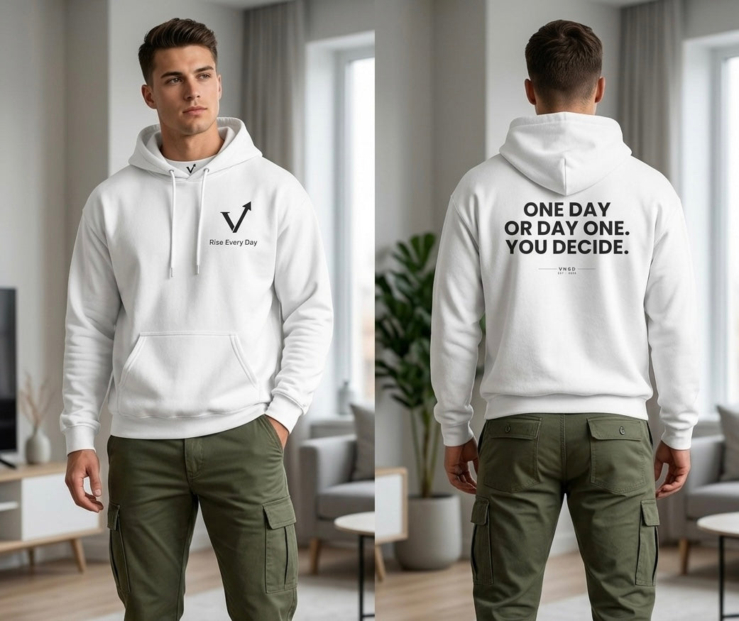 One Day Or Day One Hoodie | Motivational Hoodie | Self Discipline Sweatshirt | Minimalist Streetwear | Unisex Hoodie